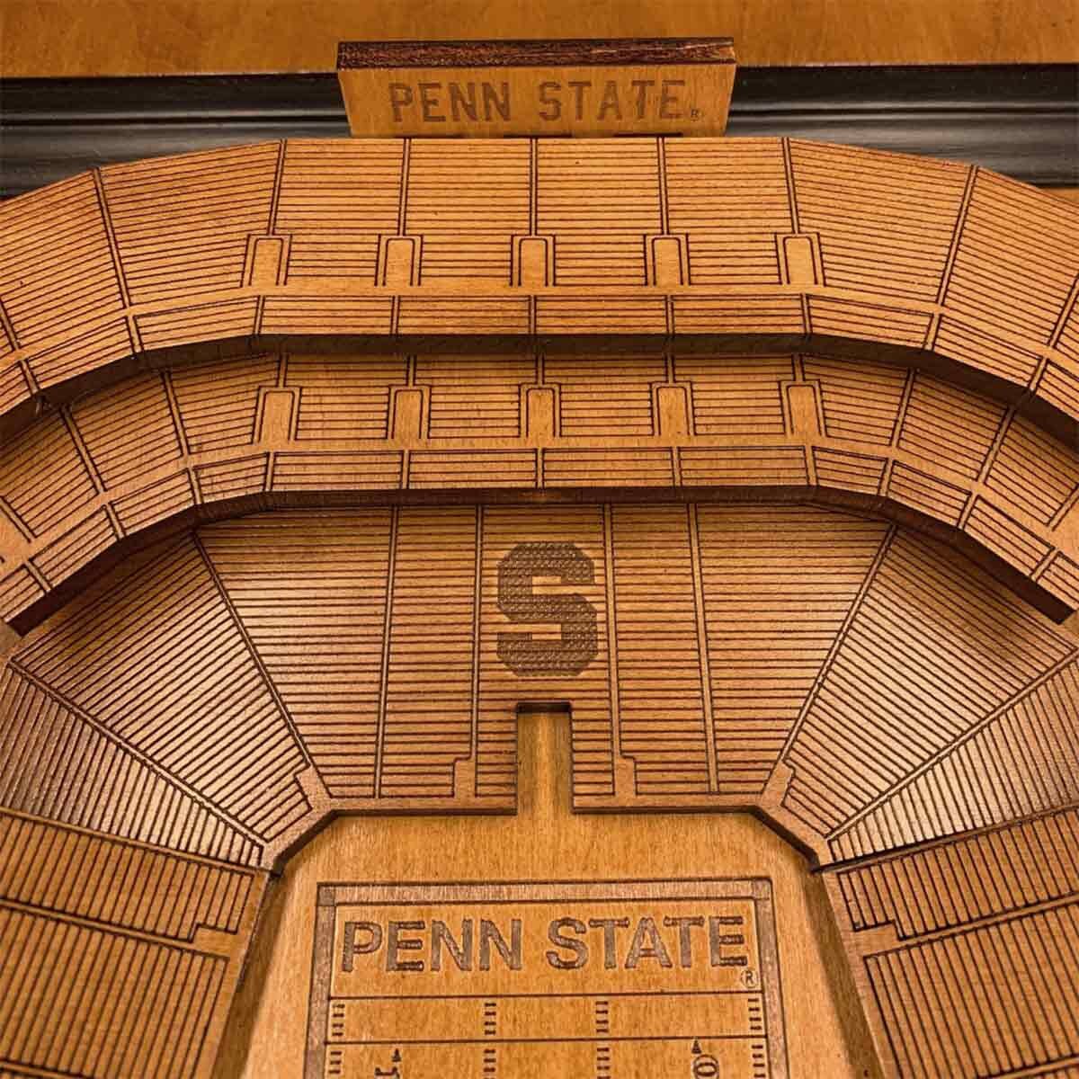 Penn State Beaver Stadium wood replica 3D close up view 3